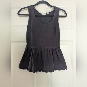 Chic Black Sleeveless Peplum Top